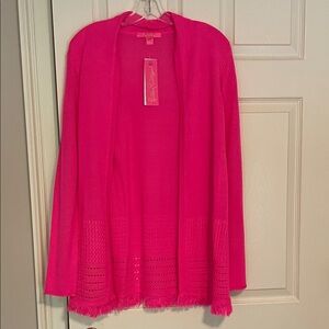 Vibrant Pink Open-Front Cardigan new Lilly Pulitzer